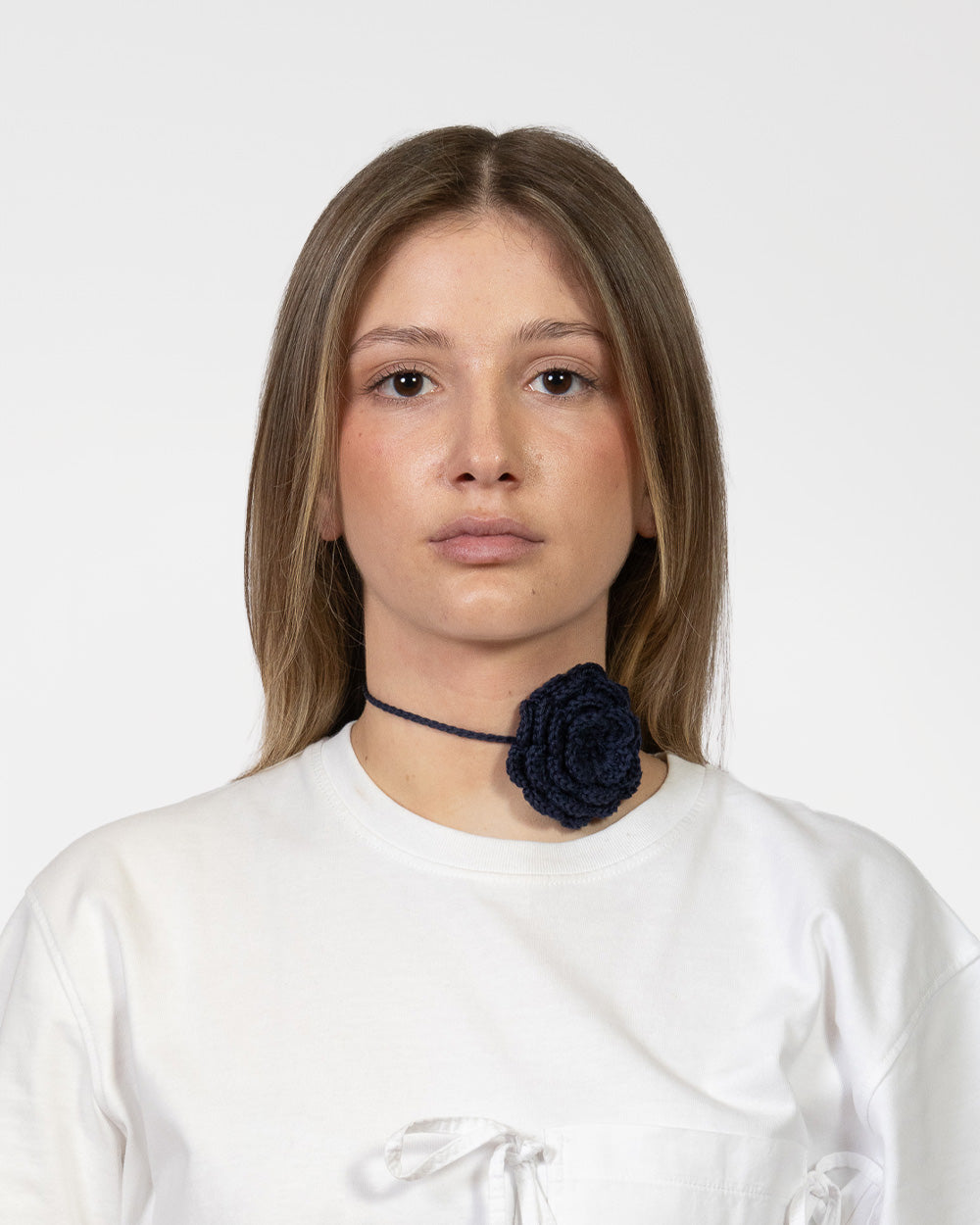 Choker con Rosa all'Uncinetto