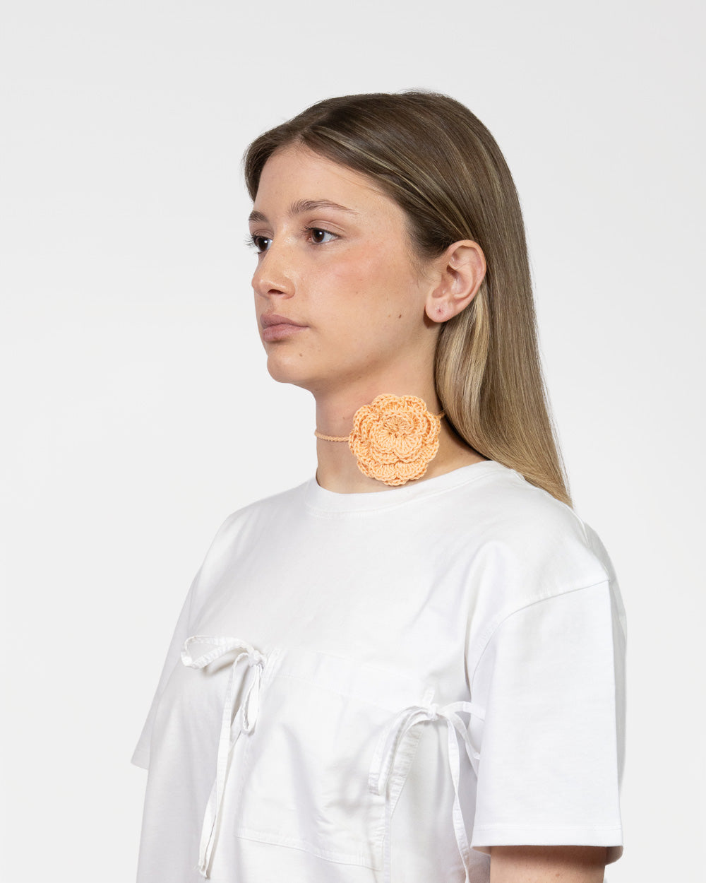 Choker con Rosa all'Uncinetto