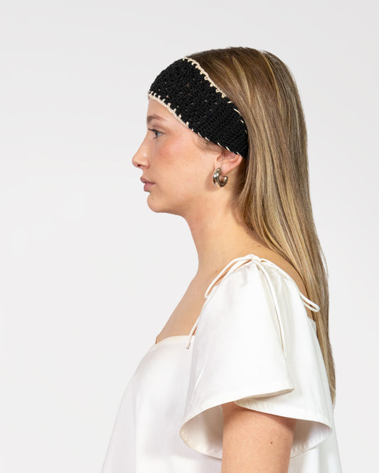 Fascia all'Uncinetto in Cotone Bicolore