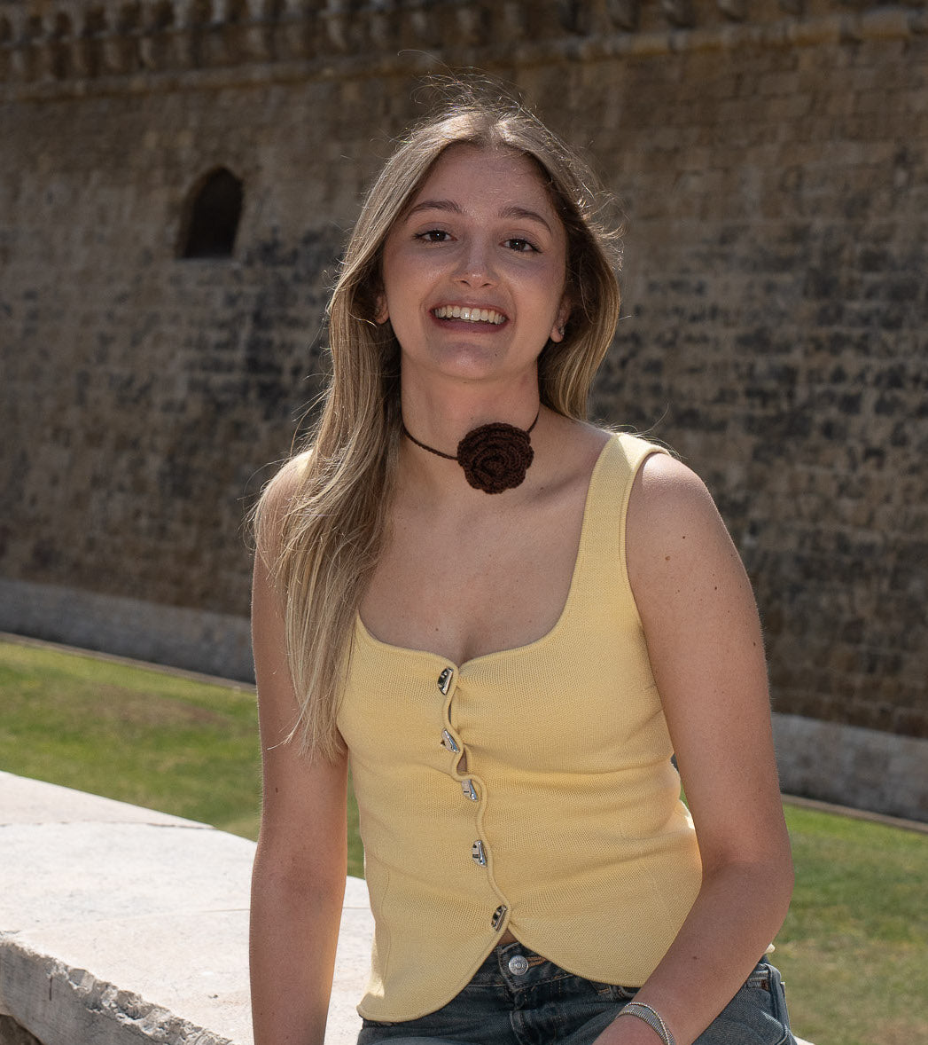 Choker con Rosa all'Uncinetto