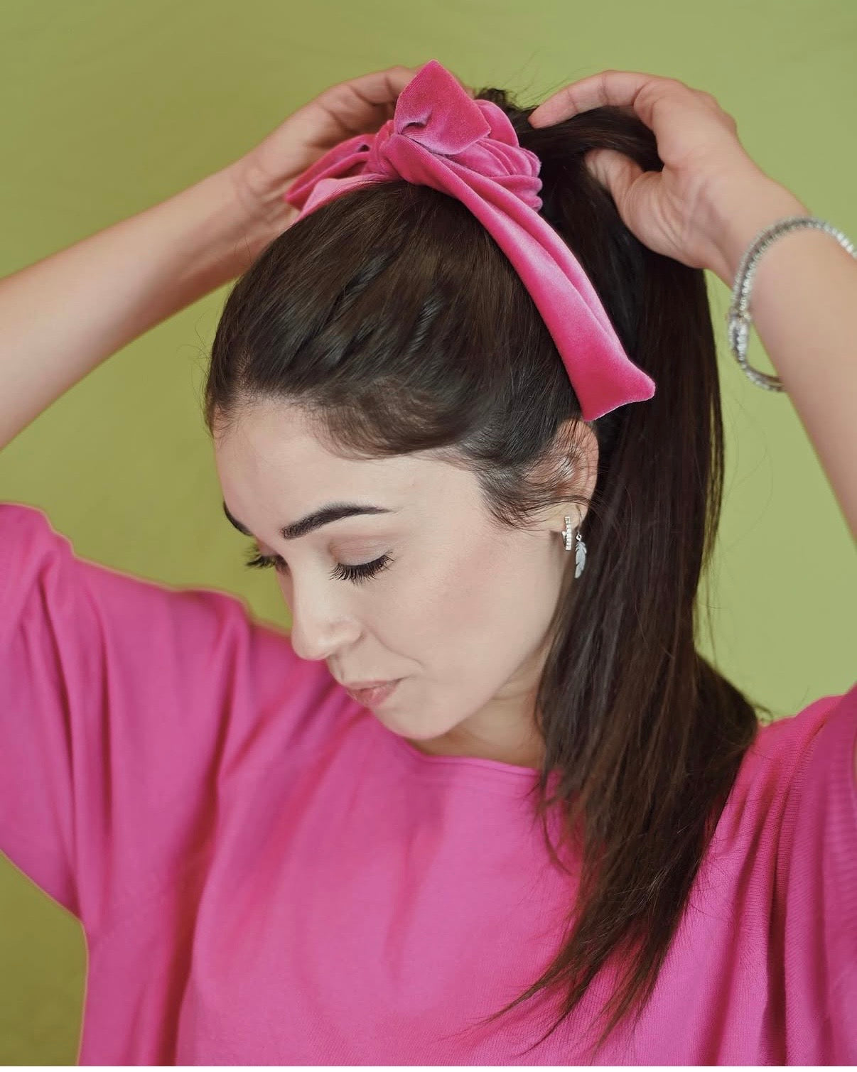 Elastico in velluto con fiocco