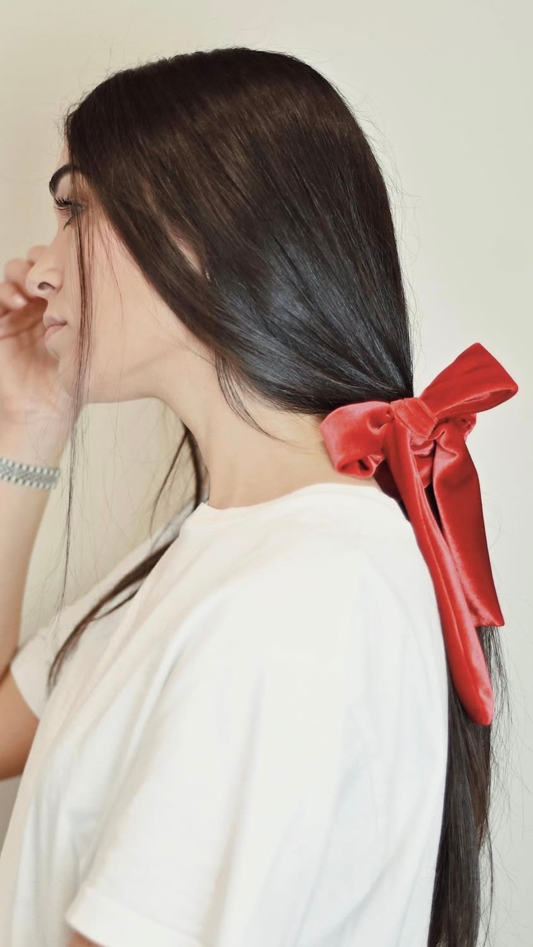 Elastico in velluto con fiocco