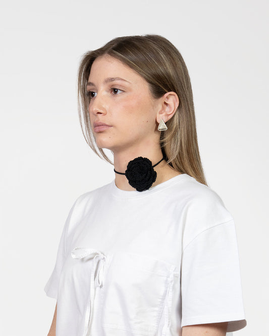 Choker con Rosa all'Uncinetto